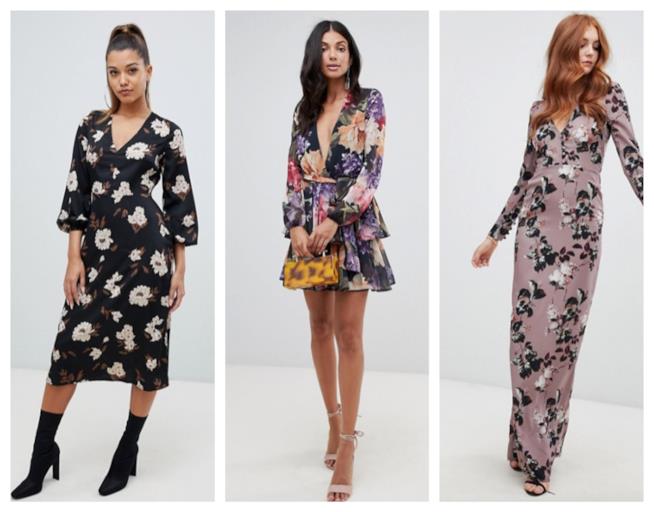 Mini e maxi dress con la stampa floreale di tendenza per l'autunno 2018 Mini e maxi i vestiti a fiori di moda per l'autunno 2018