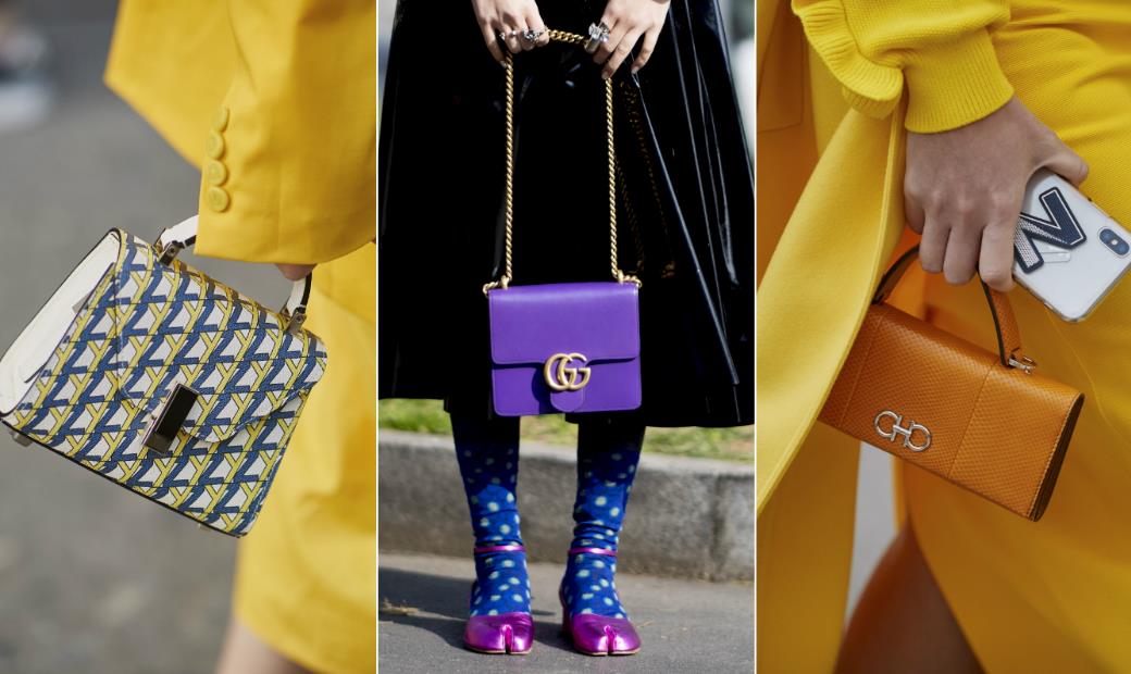 Collage di borse dello street style