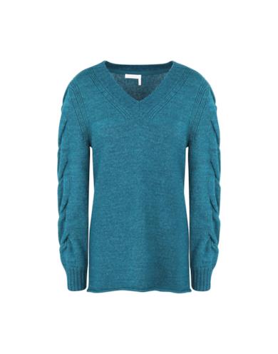 Pullover con maniche arricciate