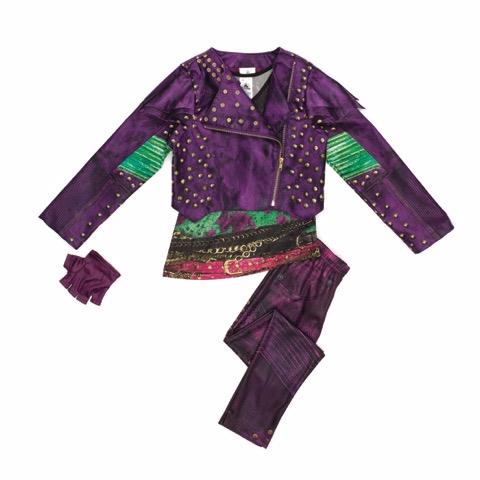 Costume da Mal di Descendants 2 Pantaloni e giacca viola del costume da Mal di Descendants 2