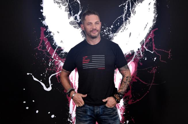Tom Hardy al photocall per Venom L'attore Tom Hardy