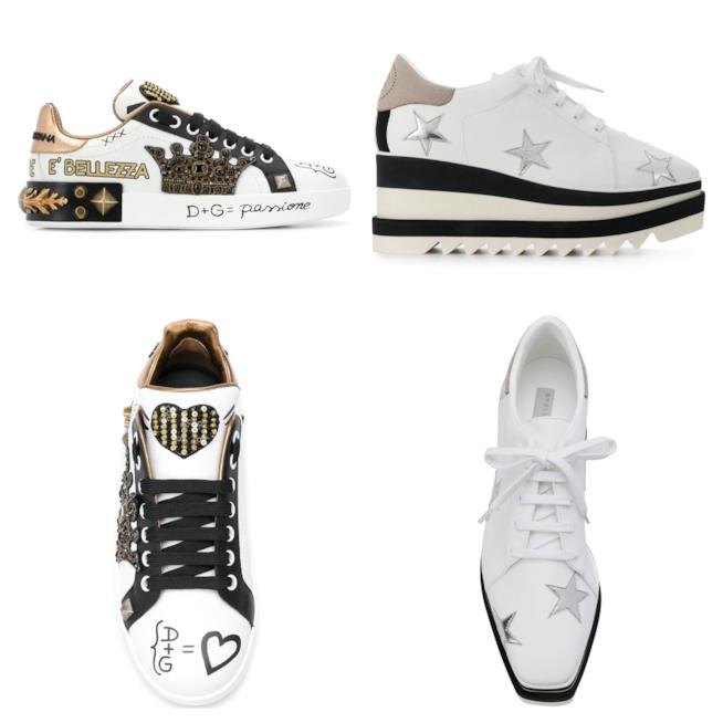 Sneaker bianche di tendenza per l'autunno 2018 Bianche, le sneakers di moda per l'autunno 2018
