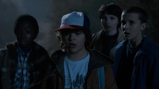 Stranger Things Lucas, Dustin, Mike e Undici