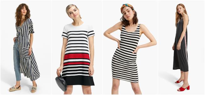 I vestiti a righe e coste moda P/E 2018 Abiti a righe e coste primavera estate 2018
