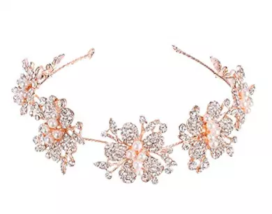 Diadema con strass e perle