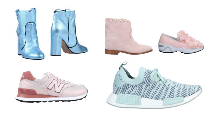 Stivaletti e sneakers nei colori pastello moda autunno inverno 2018-19 Scarpe nei colori pastello di tendenza per l'A/I 2018-19