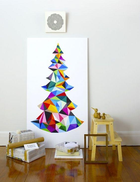 Albero di Natale dipinto Albero dipinto