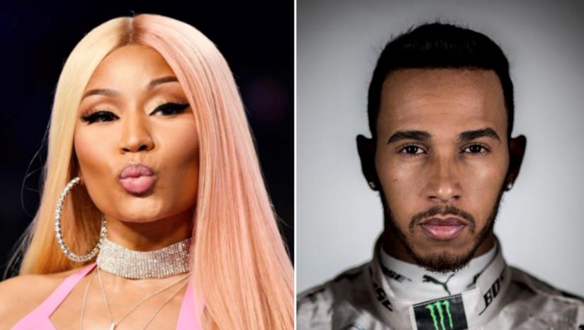 Nicki Minaj e Lewis Hamilton, c'è un flirt? Nicki Minaj e Lewis Hamilton in un collage