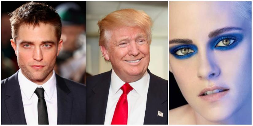 Robert Pattinson ha parlato delle offese di Donald Trump a Kristen Stewart Un collage tra Robert Pattinson, Kristen Stewart e Donald Trump