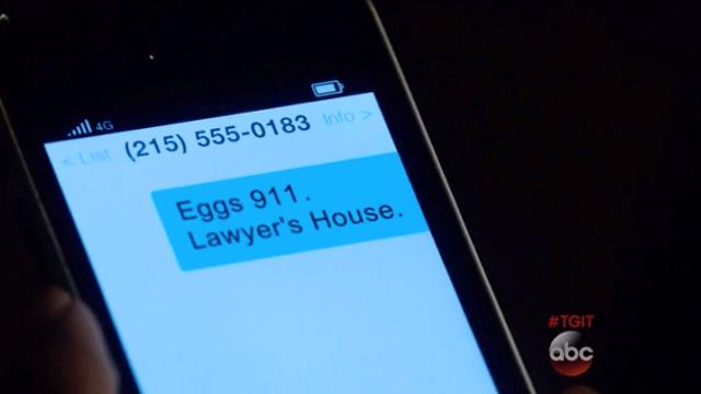 Il messaggio di Rebecca Sutter sms Le Regole del Delitto Perfetto