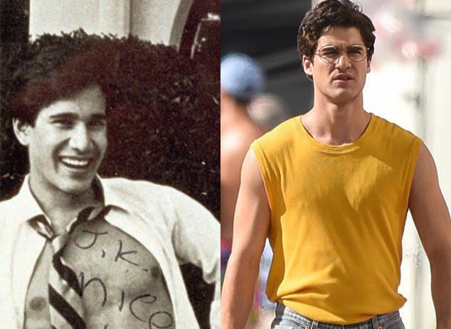 Andre Cunanan nella realtà e il suo interprete in TV, Darren Criss Andre Cunanan e il suo interprete in TV, Darren Criss