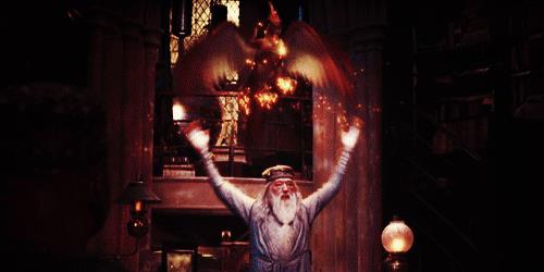 Michael Gambon è Silente in una scena della saga di Harry Potter Michael Gambon in Harry Potter