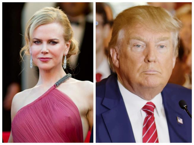 Nicole Kidman insultata sui social per aver difeso Donald Trump Primo piano di Nicole Kidman e Donald Trump