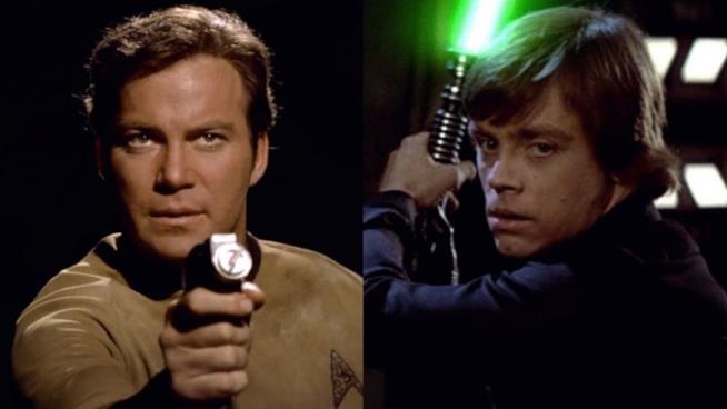 James T.Kirk da Star Trek e Luke Skywalker da Star Wars I due personaggi di Star Trek e Star Wars, James T.Kirk e Luke Skywalker