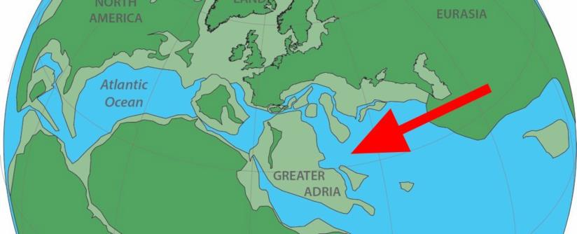 Scovata la 'Grande Adria', l'antico continente prima nascosto Un'illustrazione che mostra la posizione della Grande Adria