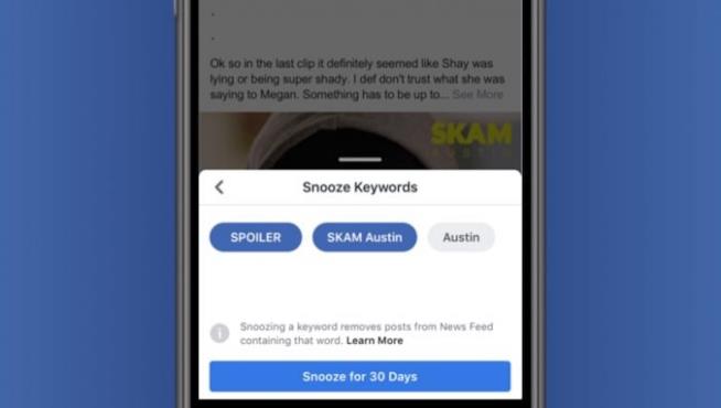Facebook sta testando un algoritmo per proteggerti dagli spoiler La nuova funzione Snooze per nascondere post contenenti spoiler