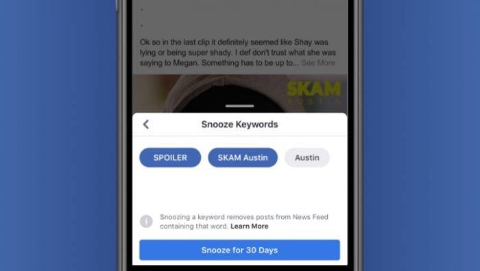 Facebook sta testando un algoritmo per proteggerti dagli spoiler La nuova funzione Snooze per nascondere post contenenti spoiler