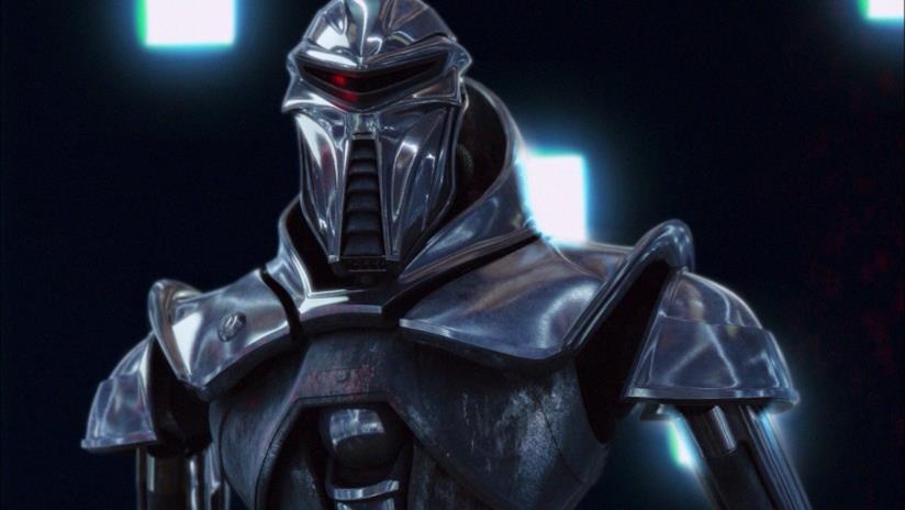 Battlestar Galactica: reboot in arrivo dal creatore di Mr. Robot Il primo piano di un cylone della serie TV Battlestar Galactica