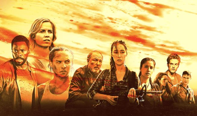 Fear the Walking Dead: AMC ufficializza la quinta stagione Un banner promozionale di Fear the Walking Dead