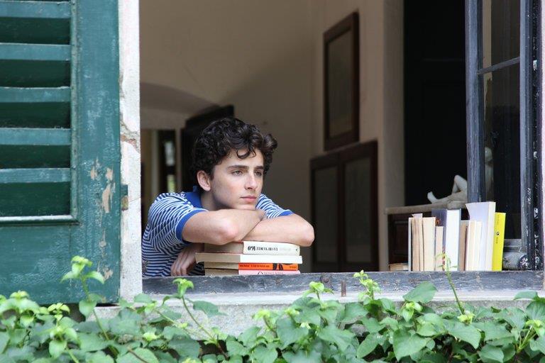 Luca Guadagnino vorrebbe un ciclo di film con i personaggi di Chiamami col tuo nome Timothée Chalamet (Elio) affacciato al davanzale della finestra in una scena del film