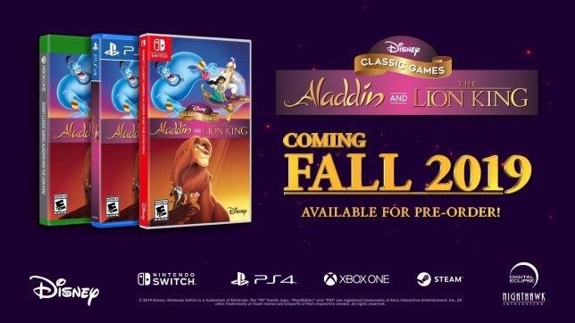 I videogiochi classici Disney tornano rimasterizzati: ecco Aladdin e Il Re Leone L'immagine promozionale che ha accompagnato l'annuncio di Disney Classic Games: Aladdin and The Lion King