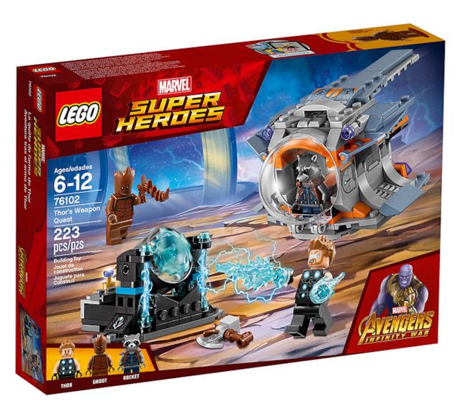 Box del set di LEGO La ricerca dell'arma suprema di Thor Dettagli del box del set La ricerca dell'arma suprema di Thor di LEGO