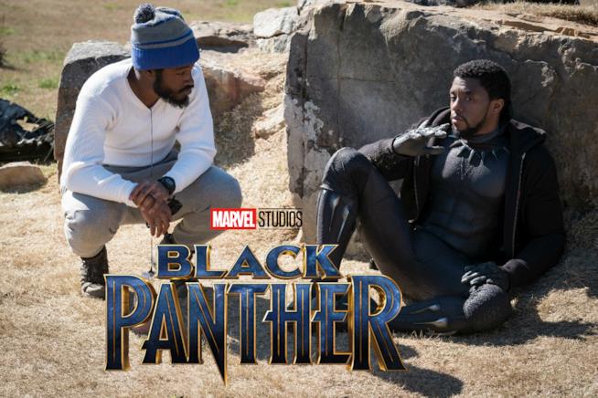 Ryan Coogler e Chadwick Boseman sul set Ryan Coogler e Chadwick Boseman durante una pausa sul set