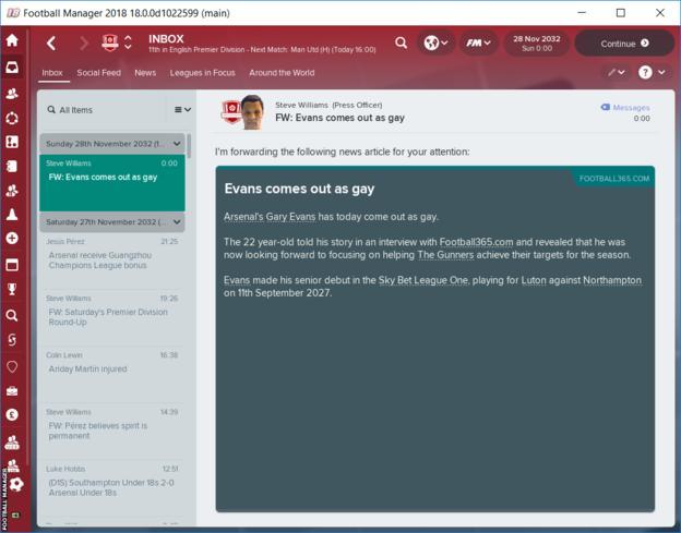 Le tematiche LGBTQ arrivano in Football Manager 2018 Football Manager 2018 darà la possibilità ai calciatori di fare coming out