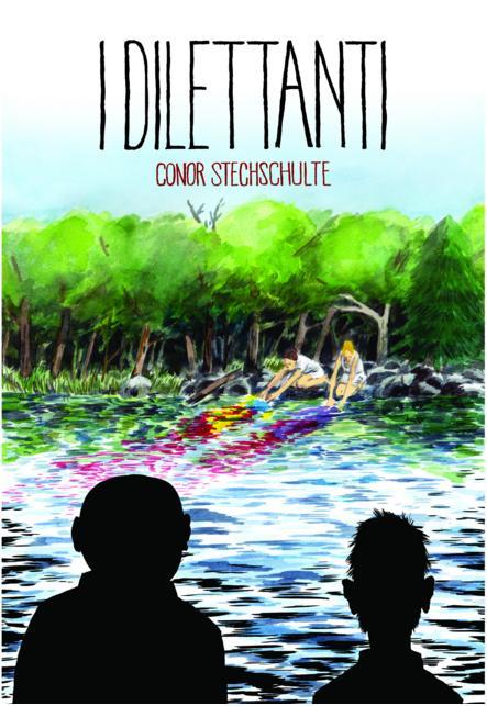 La copertina de I dilettanti Le sagome dei due protagonisti del fumetto