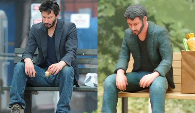il meme Sad Keanu ispirato dall'attore Keanu Reeves diventa una figurina 3D Sad Keanu, il meme e la riproduzione