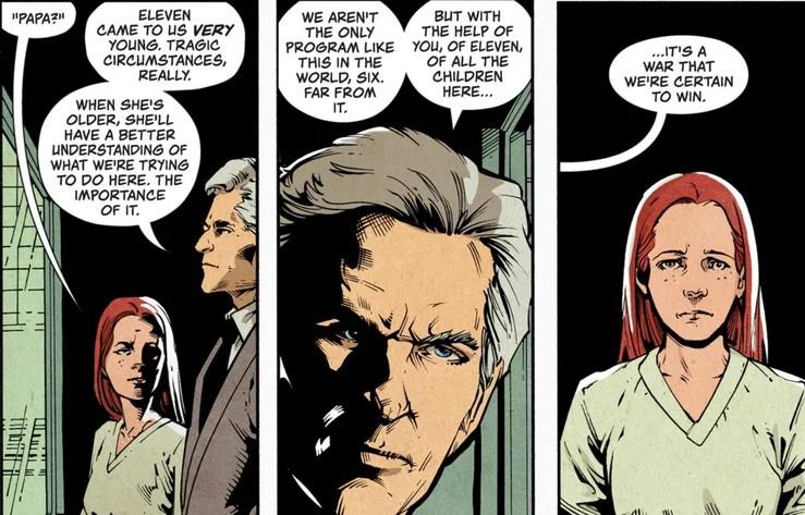 Il fumetto dedicato a Stranger Things Immagini del fumetto in cui il Dottor Brenner e Francine parlano di Undici