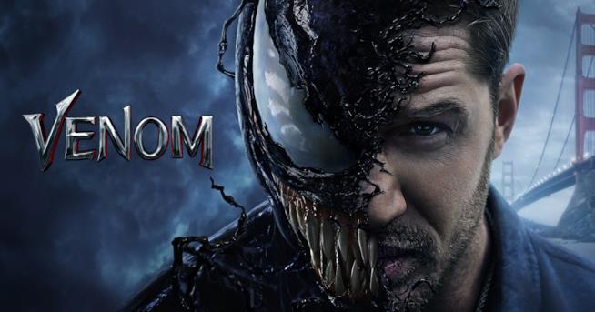In Venom non vedremo le sequenze più amate da Tom Hardy, la star del film Tom Hardy è Venom in uno dei poster promozionali per il film
