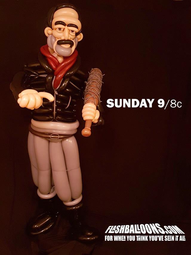 Negan Balloon art Negan ricreato con i palloncini