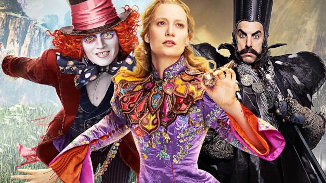 Alice attraverso lo specchio, tornano Johnny Depp e Mia Wasikowska Mia Wasikowska, Johnny Depp e Sacha Baron Cohen