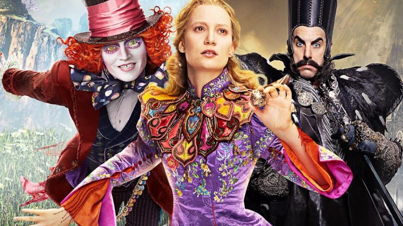 Alice attraverso lo specchio, tornano Johnny Depp e Mia Wasikowska Mia Wasikowska, Johnny Depp e Sacha Baron Cohen