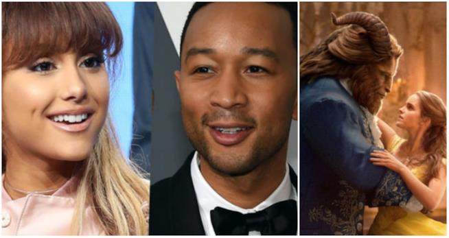 Ariana Grande e Jonh Legend duetteranno per La Bella e la Bestia Ariana Grande, Jonh Legend e una scena di Belle e la Bestia