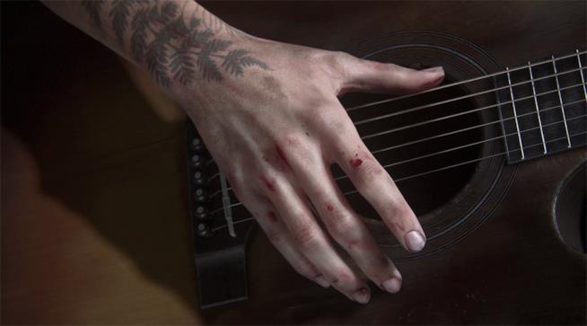 The Last of Us Part II, gli attori iniziano le sessioni di motion capture Un dettaglio di Ellie che suona la chitarra in The Last of Us 2