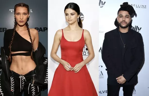 Il triangolo di Bella Hadid, The Weeknd e Selena Gomez Un collage tra Bella Hadid, The Weeknd e Selena Gomez