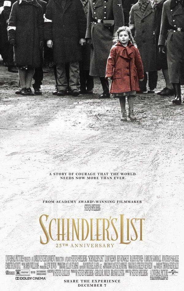 Il poster di Schindler's List Il poster di Schindler's List con la bambina dal cappotto rosso