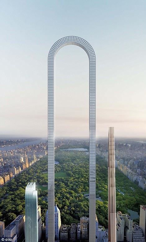 The Big Bend: rendering Un rendering sull'edificio The Big Bend che dovrebbe essere costruito a New York