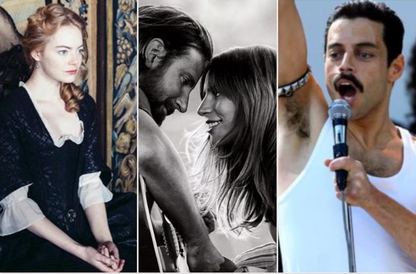 Attori e registi esprimono il loro entusiasmo per le nomination agli Oscar Collage tra La favorita, A star is Born e Bohemian Rhapsody