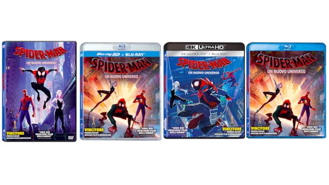 Le versioni home video di Spider-Man: Un Nuovo Universo Le cover delle versioni di Spider-Man: Un Nuovo Universo