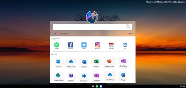 Microsoft sta lavorando a Windows Lite, una versione alleggerita del suo sistema operativo Il mock-up di Windows Lite realizzato da Brad Sams di Petri