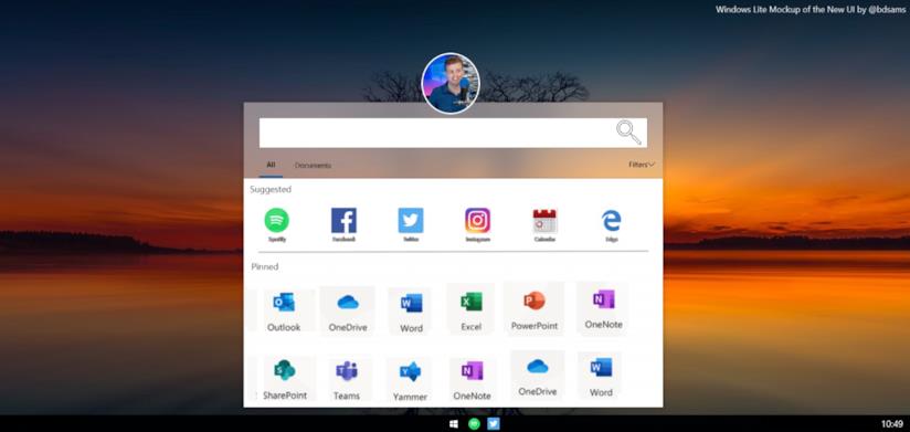 Microsoft sta lavorando a Windows Lite, una versione alleggerita del suo sistema operativo Il mock-up di Windows Lite realizzato da Brad Sams di Petri