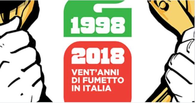 La copertina del libro dedicato ai venti anni di fumetto in Italia La cover di 1998-2018 Vent'anni di fumetto in Italia