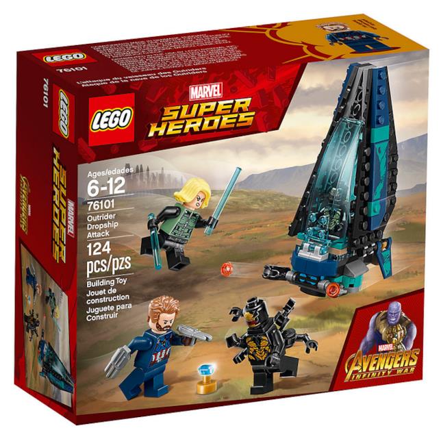 Box del set L'attacco della Dropship degli Outrider di LEGO Dettagli del set di LEGO L'attacco della Dropship degli Outrider