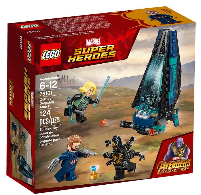 Box del set L'attacco della Dropship degli Outrider di LEGO Dettagli del set di LEGO L'attacco della Dropship degli Outrider