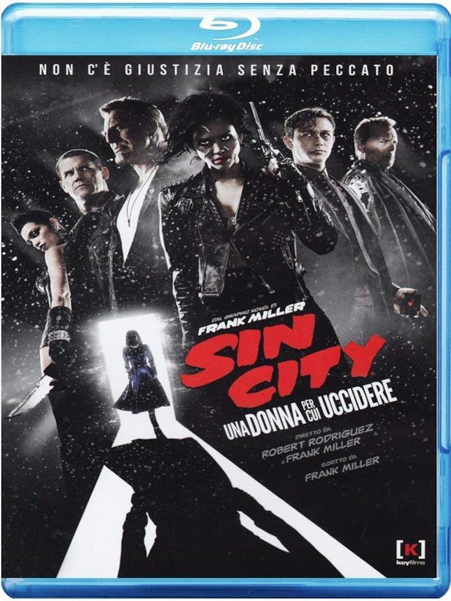 La cover della versione blu-ray di Sin City: Una donna per cui uccidere Sin City: Una donna per cui uccidere, la cover della versione blu-ray
