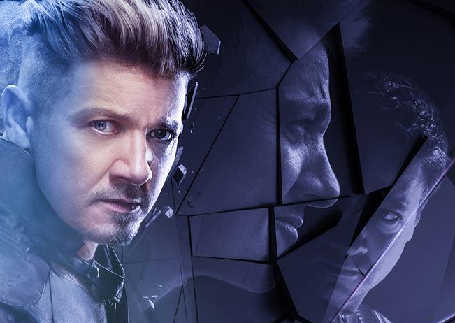 Occhio di Falco nel suo character poster di Avengers: Endgame Poster di Avengers: Endgame dedicato a Occhio di Falco