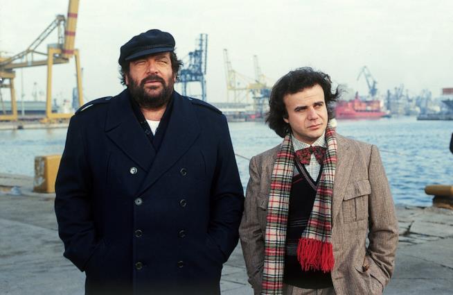 Bud Spencer e Jerry Calà tra i più famosi attori anni '80 Bud Spencer e Jerry Calà nel film Bomber